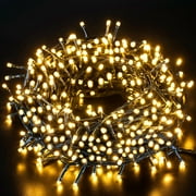 Battery Operated LED Lights, Quntis 132ft 300 LED Battery Powered Decoration Tree Lights, 8 Modes Timer Waterproof Christmas String Lights for Valentine Party Home Courtyard Warm White